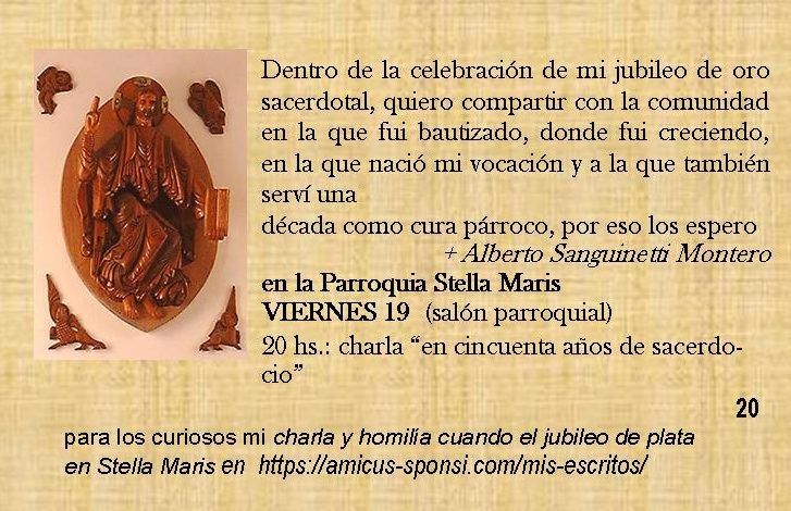 Charla «EN CINCUENTA AÑOS DE SACERDOCIO»