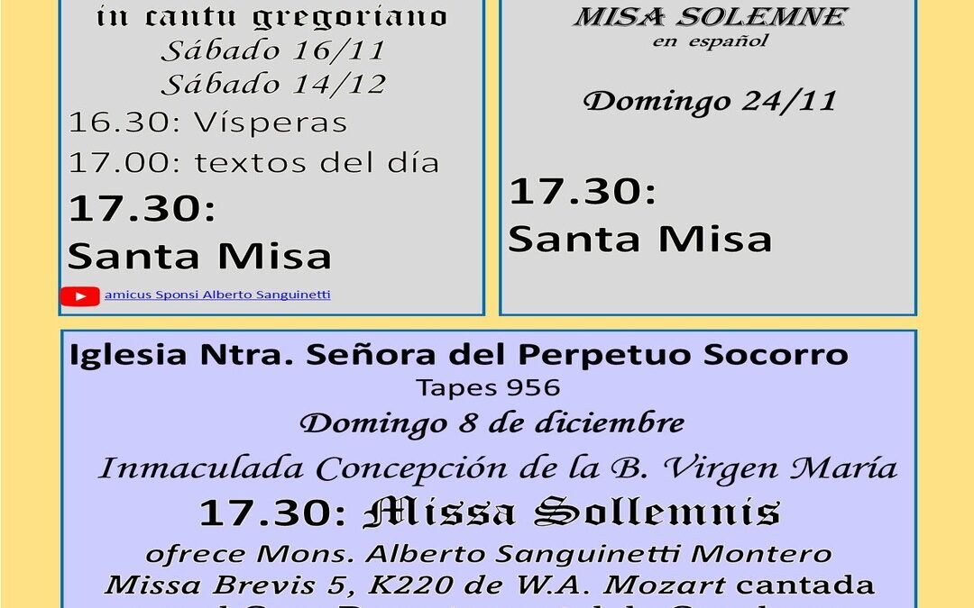 PRÓXIMAS CELEBRACIONES