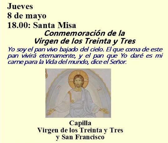 8 de mayo – Conmemoración mensual de la Virgen de los Treinta y Tres