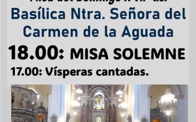 I VISPERAS – ROSARIO – MISA SOLEMNE Sábado 1.8